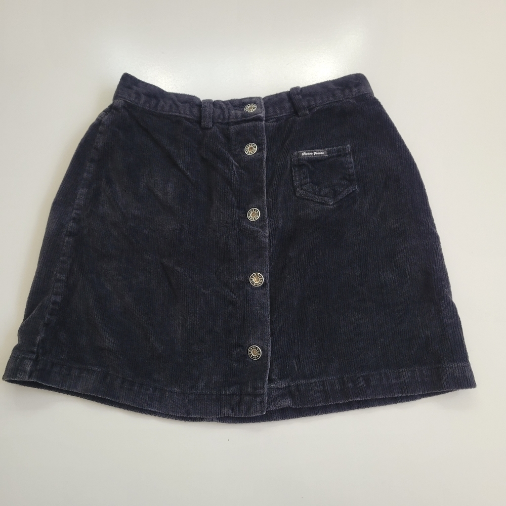 Vintage Guess Jeans Y2K Mini Corduroy Button Front Skirt